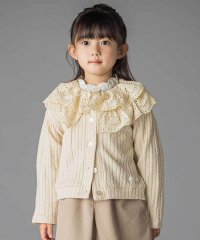 BeBe Petits Pois Vert/なわ編みニット襟フリルカーディガン(95~150cm)/508399663