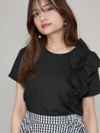 QUEENS COURT/クイーンズコート QUEENS COURT デザインフリルTシャツ≪手洗い可能≫/508403731