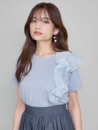 QUEENS COURT/クイーンズコート QUEENS COURT デザインフリルTシャツ≪手洗い可能≫/508403731