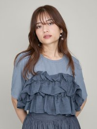 QUEENS COURT/クイーンズコート QUEENS COURT ギャザーフリルTシャツ≪手洗い可能≫/508403732