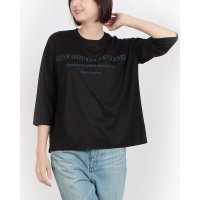 BRODIAEA/ブローディア BRODIAEA 七分袖ロゴ刺繍Tシャツ/508404111