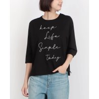 BRODIAEA/ブローディア BRODIAEA ロゴ刺繍七分袖Tシャツ/508404112