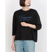 BRODIAEA/ブローディア BRODIAEA ロゴ刺繍七分袖Tシャツ/508404113
