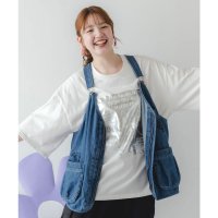 ScoLar/スカラー ScoLar ワークテイスト刺繍 デニムベスト/508404195