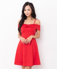 Tika/ティカ Tika キャバドレス キャミソール肩あきバストリボンシンプルワンカラーフレアミニドレス (Sサイズ～XXXLサイズ)/508404721
