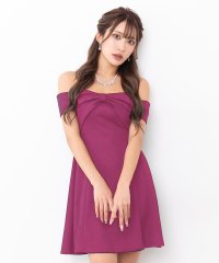 Tika/ティカ Tika キャバドレス キャミソール肩あきバストリボンシンプルワンカラーフレアミニドレス (Sサイズ～XXXLサイズ)/508404721