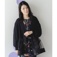 ScoLar/スカラー ScoLar 蝶柄チュール切替カーディガン/508404871