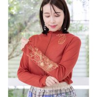 ScoLar/スカラー ScoLar 花束箔プリント 配色メローシアーロンT/508404873