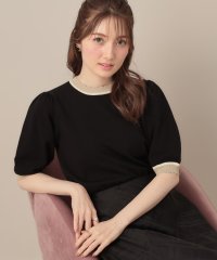 Couture Brooch/クチュール ブローチ Couture Brooch 配色スカラ5分袖ニット/508405649