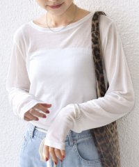SHIPS WOMEN/シアー フライス ロング スリーブ カットソー/508405730
