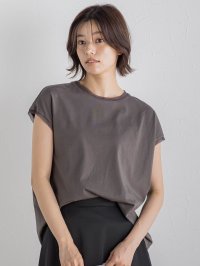 Droite Lautreamont/ドロワット ロートレアモン Droite lautreamont 天竺シアー切替えTシャツ≪洗濯機で洗える≫/508406254