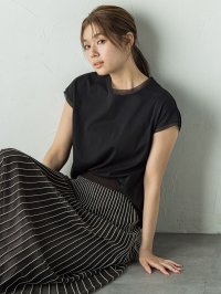 Droite Lautreamont/ドロワット ロートレアモン Droite lautreamont 天竺シアー切替えTシャツ≪洗濯機で洗える≫/508406254