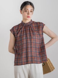 Droite Lautreamont/ドロワット ロートレアモン Droite lautreamont 【WEB限定】カットジャガードチェックプリントブラウス/508406255