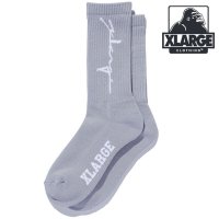 XLARGE/エクストララージ XLARGE DISTORTION LOGO SOCKS GREY [101253054001]/508406332