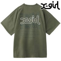 X-girl/エックスガール X－girl OVER PRINT MILLS LOGO S/S BIG TEE DRESS OLIVE [105253041006]/508406338