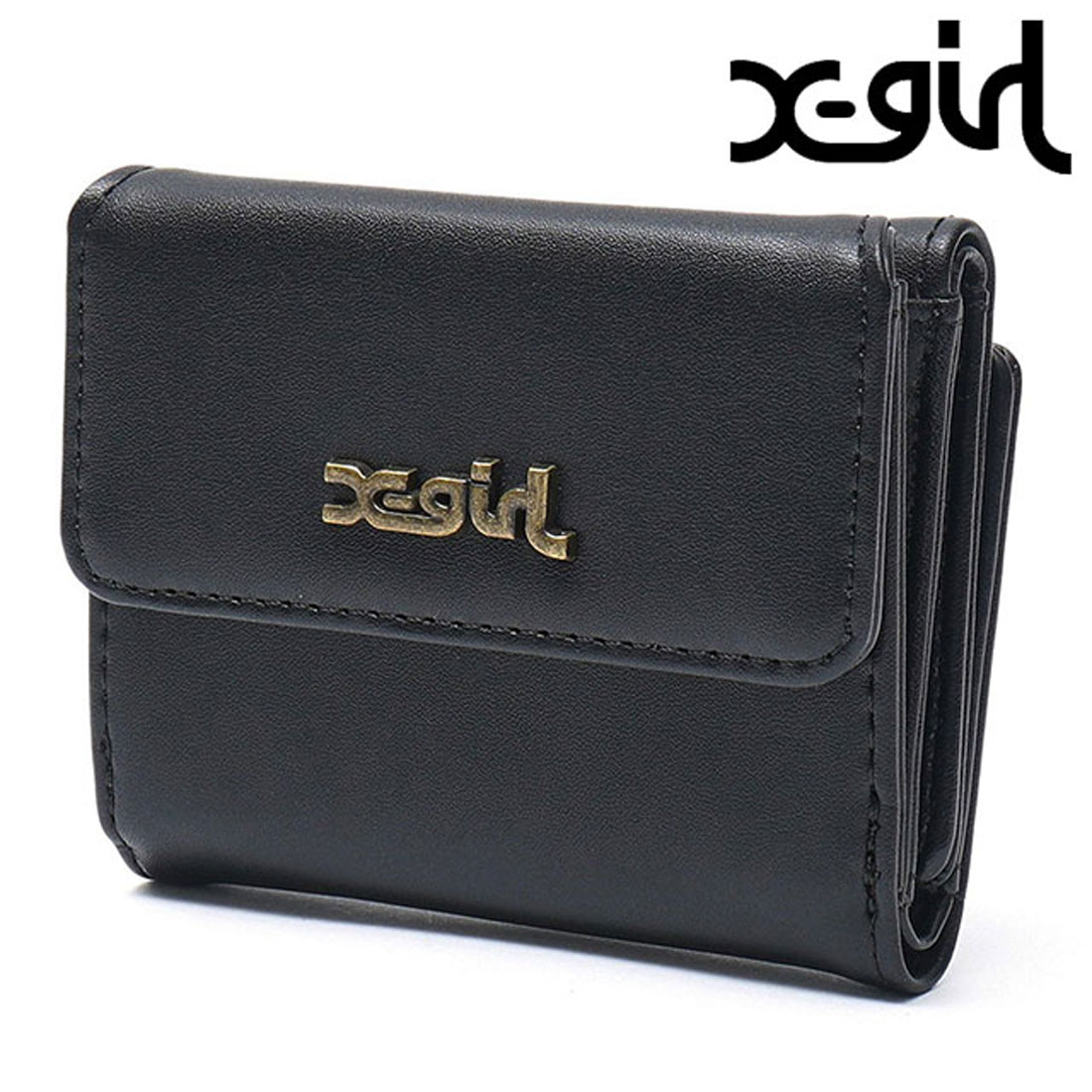 エックスガール X－girl MILLS LOGO FAUX LEATHER MINI WALLET