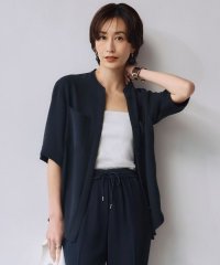 ICB（LARGE SIZE）/【UVカット・防シワ・洗える】ライトダブルクロス バンドカラーブラウス/508406777