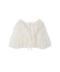 FURFUR/フラワーレースラッフルブラウス/508407021