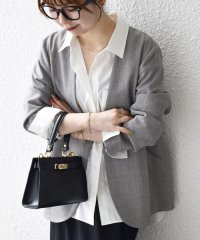 SHIPS any WOMEN/《予約》SHIPS any:〈洗濯機可能〉ウーステッド Vネック ノーカラー ジャケット/508407057