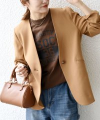 SHIPS any WOMEN/《予約》SHIPS any:〈洗濯機可能〉ウーステッド Vネック ノーカラー ジャケット/508407057