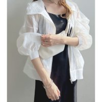 Belle Cie/ベルシー Belle Cie ブルゾン ジャケット 羽織り アウター シアー 透け感 軽量 春夏 レディース 韓国ファッション ライトアウター フードジャケット/508407128