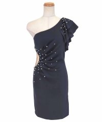 Tika/ティカ Tika キャバドレス ワンショルダーボリュームフリルワンカラーホワイトパールストレッチタイトミニドレス (Sサイズ～Lサイズ)/508407176