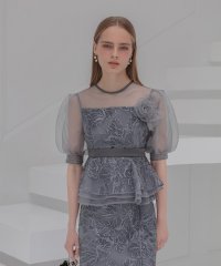 Leja/レジャ Leja ローズペプラムIラインワンピースドレス2点セット美脚効果結婚式 パーティードレス 成人式 二次会 同窓会 お呼ばれ オケージョン 20代 30/508407180