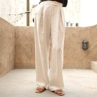 aquagarage/アクアガレージ aquagarage ボックスタックリネンライクパンツ レディース M L/508407196