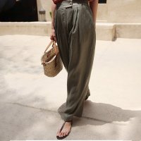 aquagarage/アクアガレージ aquagarage ボックスタックリネンライクパンツ レディース M L/508407196