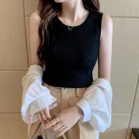 Carpe diem/カルペディエム Carpe diem リブニット タンクトップ インナー トップス ボーダー タンクトップ ニットタンクトップ ノースリーブ ニット サマーニッ/508407448