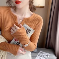 Carpe diem/カルペディエム Carpe diem vネックニット トップス ハートシェイプドネック リブニット 長袖 薄手ニット インナーニット 伸縮性 オフィスカジュアル/508407472
