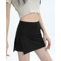 Carpe diem/カルペディエム Carpe diem スリット入りキュロットスカート 露出防止 ミニスカート風 ショートパンツ Aライン 夏パンツ 脚長効果 きれいめ ウエスト/508407485