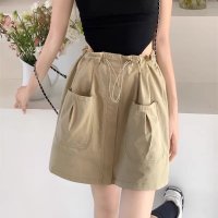 Carpe diem/カルペディエム Carpe diem レディース ショートパンツ 韓国 ハーフパンツ キュロットパンツ カーゴパンツ 紐パンツ カジュアル ハイウエストデニム /508407486