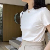 Carpe diem/カルペディエム Carpe diem トップス 無地半袖 無地Tシャツ シンプル 細見え 夏 白 柔らかい 体型カバー お洒落 通勤 通学 大人 カットソー ク/508407497