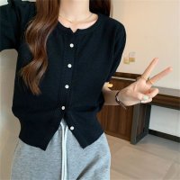 Carpe diem/カルペディエム Carpe diem サマーニット トップス カーディガン ニット 春夏 サマー ショート丈 カーディガン Vネック サマー 半袖カーディガン /508407511