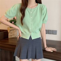 Carpe diem/カルペディエム Carpe diem サマーニット トップス カーディガン ニット 春夏 サマー ショート丈 カーディガン Vネック サマー 半袖カーディガン /508407511