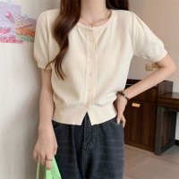 Carpe diem/カルペディエム Carpe diem サマーニット トップス カーディガン ニット 春夏 サマー ショート丈 カーディガン Vネック サマー 半袖カーディガン /508407511
