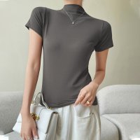 Carpe diem/カルペディエム Carpe diem ゆるトップス ニット レディース プルオーバー 半袖 tシャツ 夏t Uネック フレンチスリーブ きれいめ サマーニット /508407517