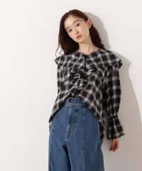 N Natural Beauty Basic/チェックラッフルブラウス/508389326