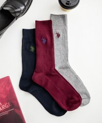 Rocky Monroe/ロッキーモンロー Rocky Monroe スニーカーソックス 3足セット アソート メンズ 靴下 クルー丈 リブソックス ロゴ刺繍 ワンポイント 通学 通勤 /508407961