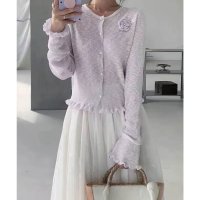 miniministore/ミニミニストア miniministore サマーニットカーディガン 花モチーフ付き/508408002