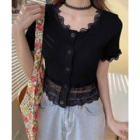 miniministore/ミニミニストア miniministore フリルショートカーディガン レースニット/508408005