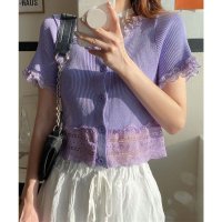 miniministore/ミニミニストア miniministore フリルショートカーディガン レースニット/508408005