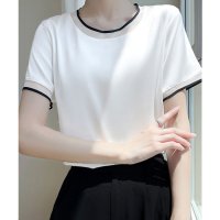 miniministore/ミニミニストア miniministore クルーネック サテン風シャツブラウス/508408006