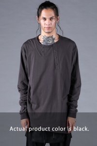 D.HYGEN/ディーハイゲン D.HYGEN 30/－ Soft Cotton Jersey Double Henry Neck Long Sleeve T－Shirt/508408551