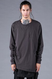 D.HYGEN/ディーハイゲン D.HYGEN 30/－ Soft Cotton Jersey Double Henry Neck Long Sleeve T－Shirt/508408551