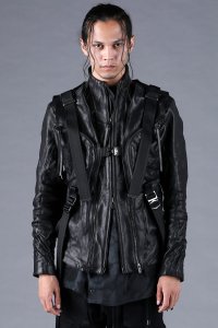 D.HYGEN/ディーハイゲン D.HYGEN Hose Leather Vest Attached Jacket/508408561
