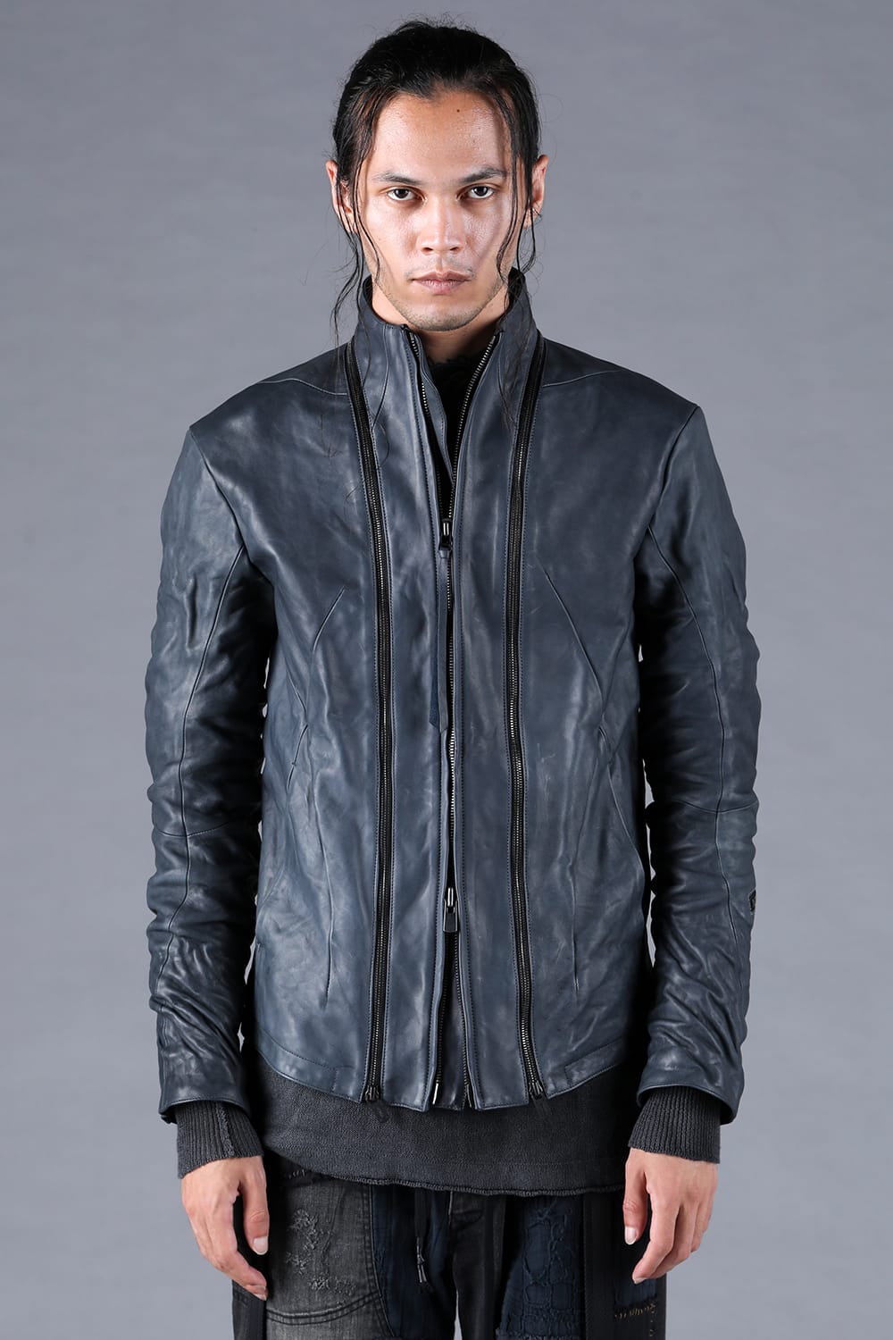 d hygen　レザージャケット D.HYGEN 24SS Wジッパーホースレザージャケットのスタイリング
