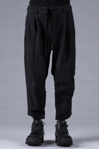D.HYGEN/ディーハイゲン D.HYGEN Patchwork Jacquard Tuck Wide Cropped Pants/508408584