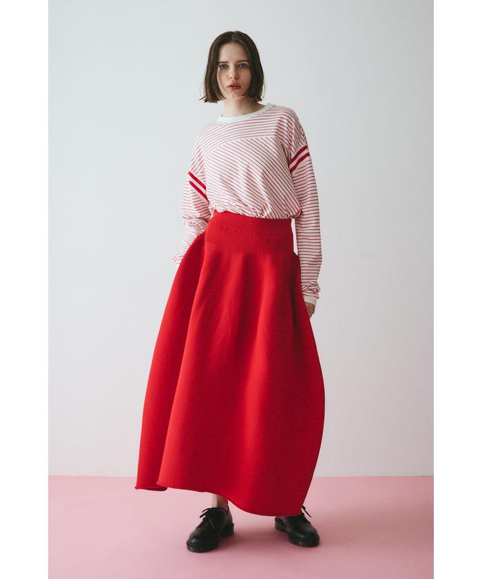 ヘリンドットサイ Jersey volum knit skirt レッド 美品 予約］Jersey volum knit skirt(508408515) | ヘリンドットサイ